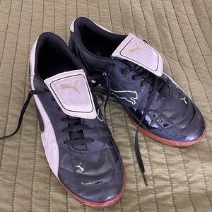 Puma Black and White Indoor Soccer Shoes